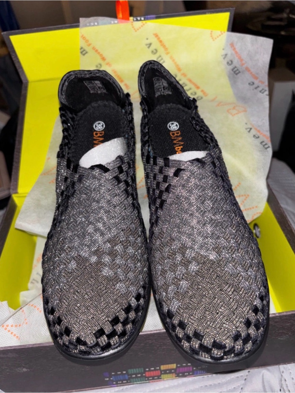Women’s  Black & Silver Woven Slip-On Sneaker